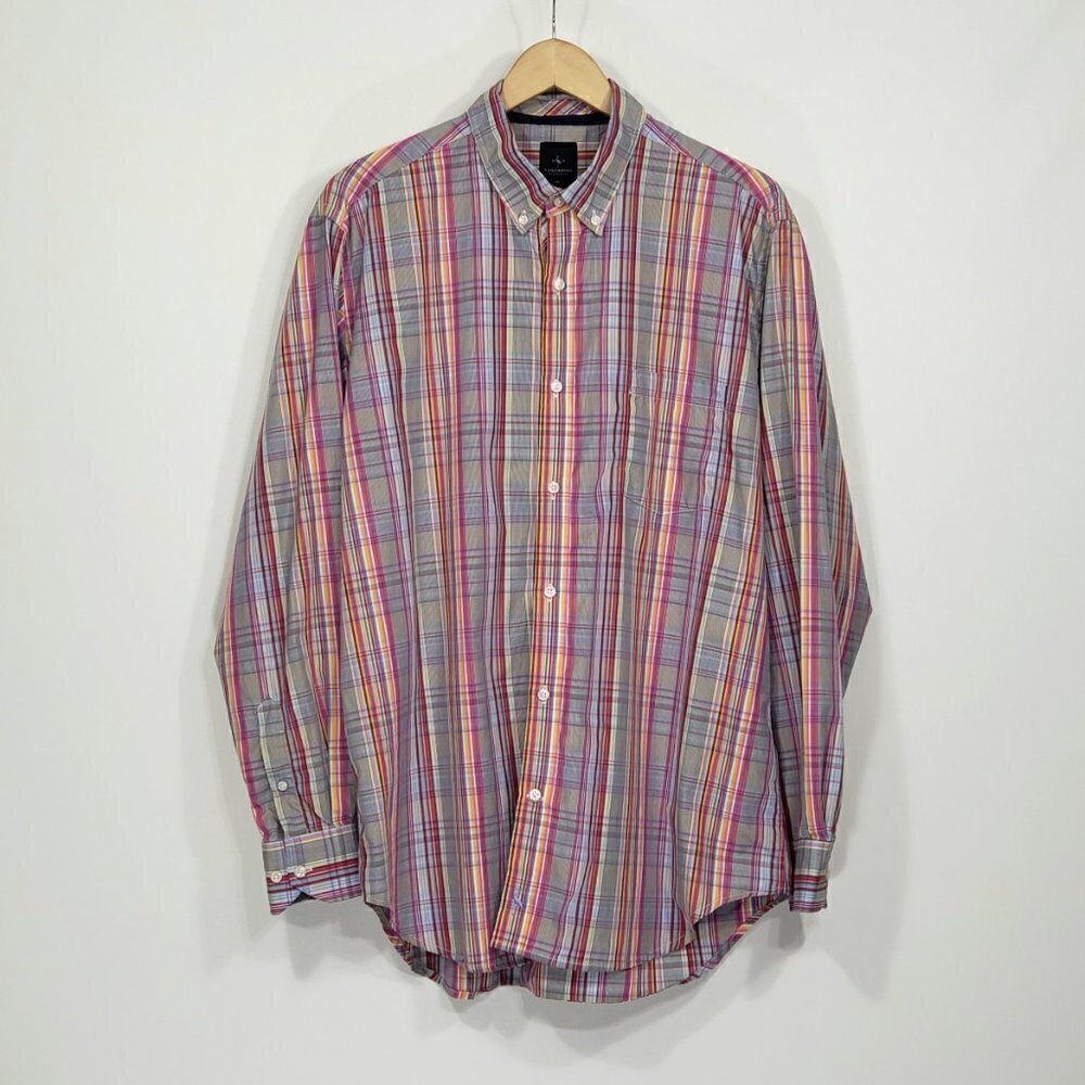 Tailorbyrd Collection Colorful Plaid Shirt Men's Size XL